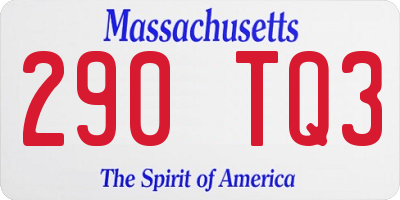 MA license plate 290TQ3