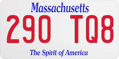 MA license plate 290TQ8