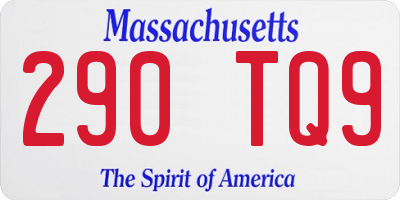 MA license plate 290TQ9