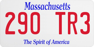 MA license plate 290TR3