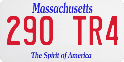 MA license plate 290TR4
