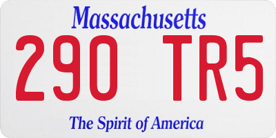 MA license plate 290TR5
