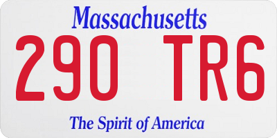 MA license plate 290TR6