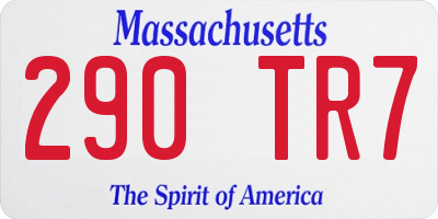 MA license plate 290TR7