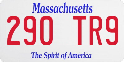 MA license plate 290TR9