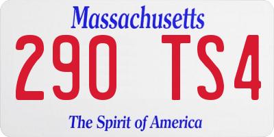MA license plate 290TS4
