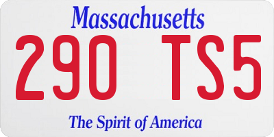 MA license plate 290TS5