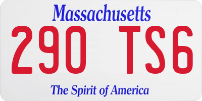 MA license plate 290TS6