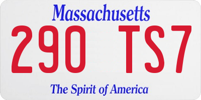 MA license plate 290TS7