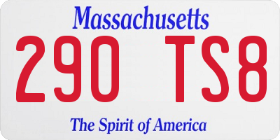 MA license plate 290TS8