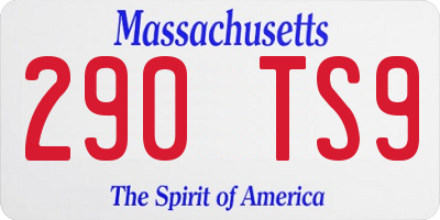 MA license plate 290TS9