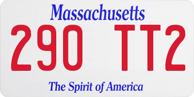 MA license plate 290TT2