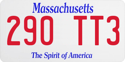 MA license plate 290TT3