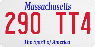 MA license plate 290TT4