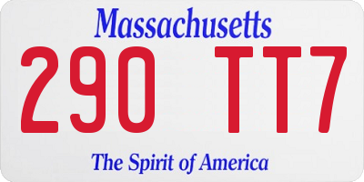 MA license plate 290TT7