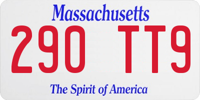 MA license plate 290TT9