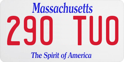 MA license plate 290TU0