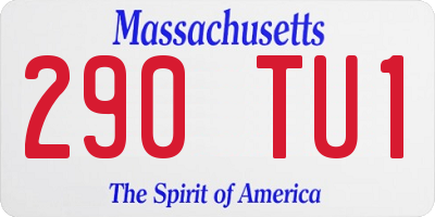 MA license plate 290TU1