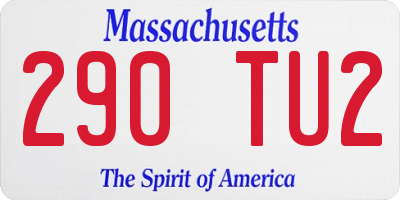 MA license plate 290TU2