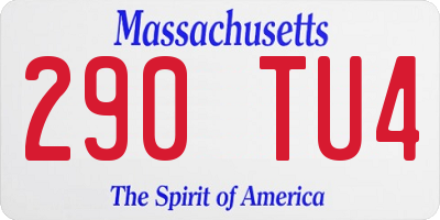 MA license plate 290TU4