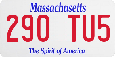 MA license plate 290TU5
