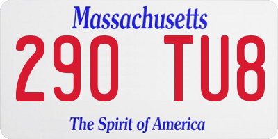 MA license plate 290TU8