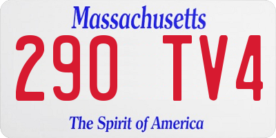 MA license plate 290TV4