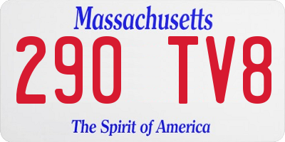MA license plate 290TV8