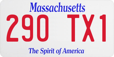 MA license plate 290TX1