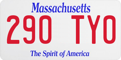 MA license plate 290TY0