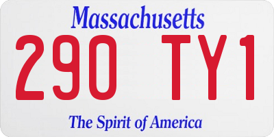 MA license plate 290TY1