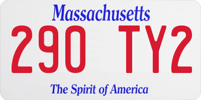 MA license plate 290TY2