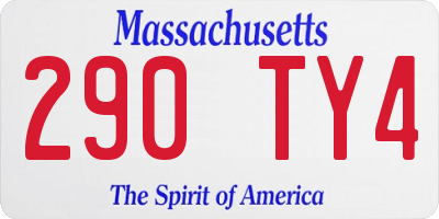MA license plate 290TY4