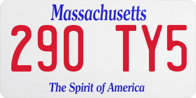 MA license plate 290TY5