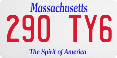 MA license plate 290TY6