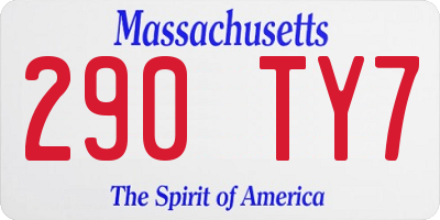 MA license plate 290TY7