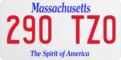 MA license plate 290TZ0