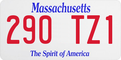 MA license plate 290TZ1
