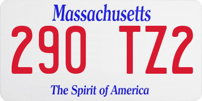 MA license plate 290TZ2