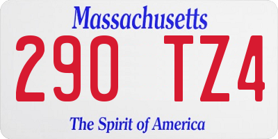 MA license plate 290TZ4