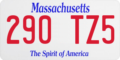 MA license plate 290TZ5