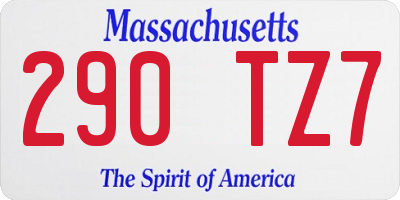 MA license plate 290TZ7
