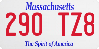 MA license plate 290TZ8