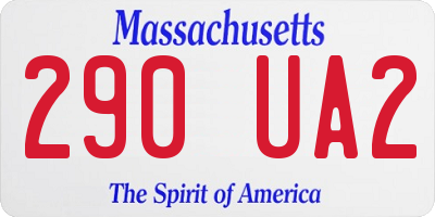 MA license plate 290UA2