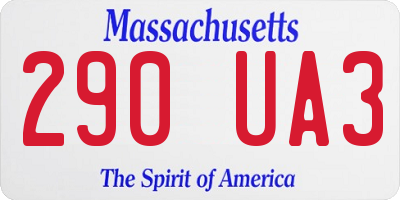 MA license plate 290UA3