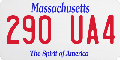 MA license plate 290UA4