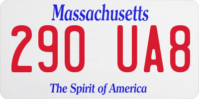 MA license plate 290UA8