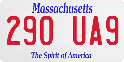 MA license plate 290UA9