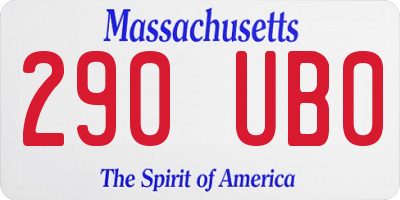 MA license plate 290UB0
