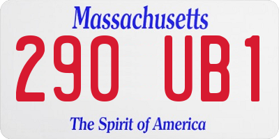 MA license plate 290UB1